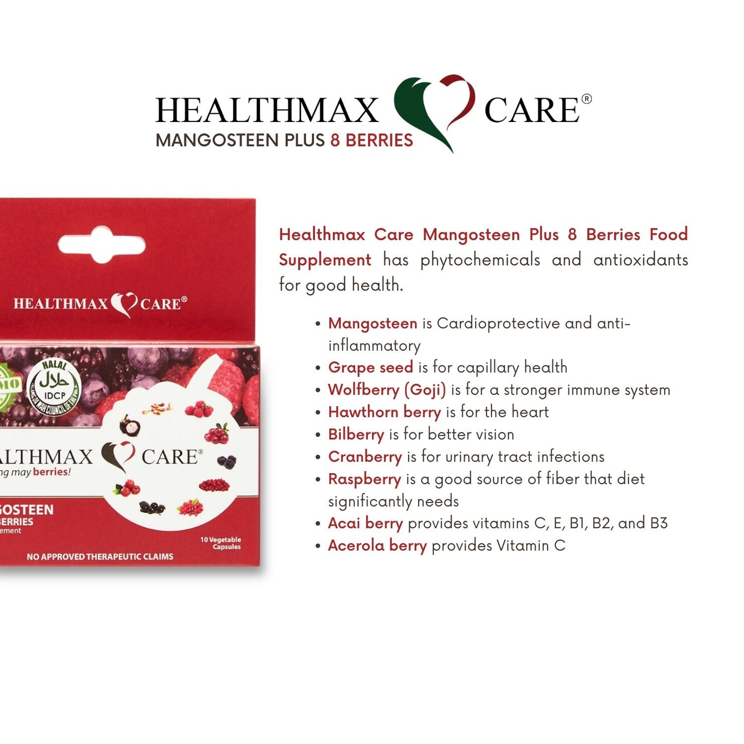 Healthmax Care Mangosteen Plus 8 Berries 10 Capsules