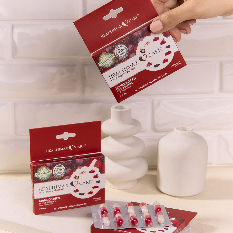 Healthmax Care Mangosteen Plus 8 Berries 10 Capsules box in hand