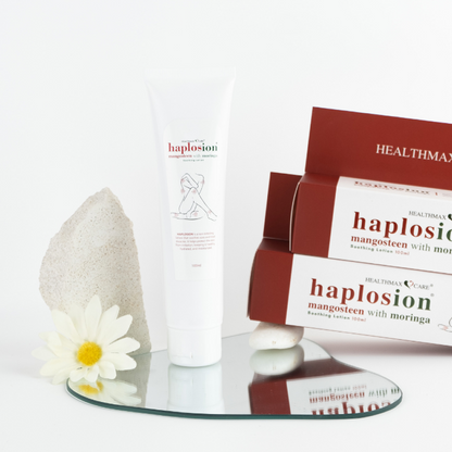 Haplosion 100ml soothing lotion with mangosteen and moringa